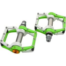 Redlution Bike Pedals Aluminum Alloy CNC bearing Shock Absorption Bicycle Cycling Pedals for Mountain And Road,1 Pair (Green)