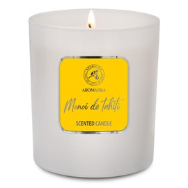 AROMATIKA trust the power of nature Duftkerze Monoi de Tahiti 200 g - Kerzen für Raumduft - Blumiger Duft für Aromatherapie - Sojakerze für Hause - Intensiver Duft - Duftkerze im Glas