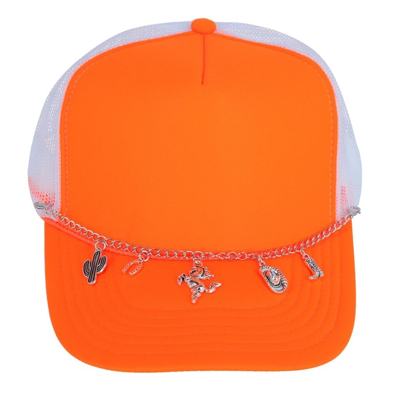 Western Cowboy Silver Trucker Hat Chain, Silver