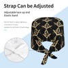 Masonic Square Working Cap Scrub Cap with Sweatband,Adjustable Fashion Elastic