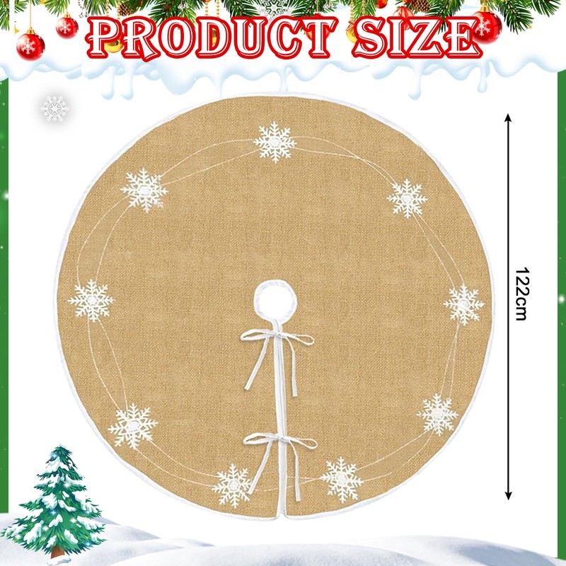 HEKOBAG Christmas Tree Skirt Round 100cm Christmas Tree Mat Brown