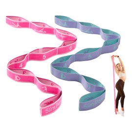 Slim Panda Stretch Strap, Dance Stretch Bands Flexibility, Elastic Yoga Stretching Strap with 9 Loops for Physical Therapy, Pilates, Yoga, Ballet, Gymnastics Stretching Bands for Exercise