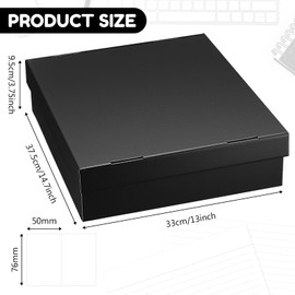 MotiMind 3 Pcs Jumbo Scrapbook Storage Box 14.75 x 13 x 3.75 Inch Photo Keepsake Storage Box Sturdy with Lid Paper Self Adhesive Labels Case Set Document Photo Organizer Letter Memories Cases for Home