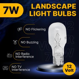 Diximus 12 Volt 7 Watt Low Voltage T5 Landscape Bulb - Pack 10 - Landscape Light Bulbs - Low Voltage Landscape Light Bulbs (Clear, 10)