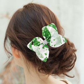 YAXAMING 4 Pcs St. Patrick's Day Bow Hair Clips Bowknot Shamrock Clover Barrettes Green Women Headpiece Hairpins Hairclips Hair Pins Leprechaun Irish Day Carnival Dress Up Birthday Party Accessories