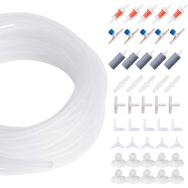 LxcshLjx Standard Aquarium Air Pump Accessories Set, Fish Tank Accessories, Standard 13 Feet Transparent Airline Tubing, 20 Connectors, 10 Suction Cups, 5 Air Stones, 5 Check Valves, 5 Control Valves