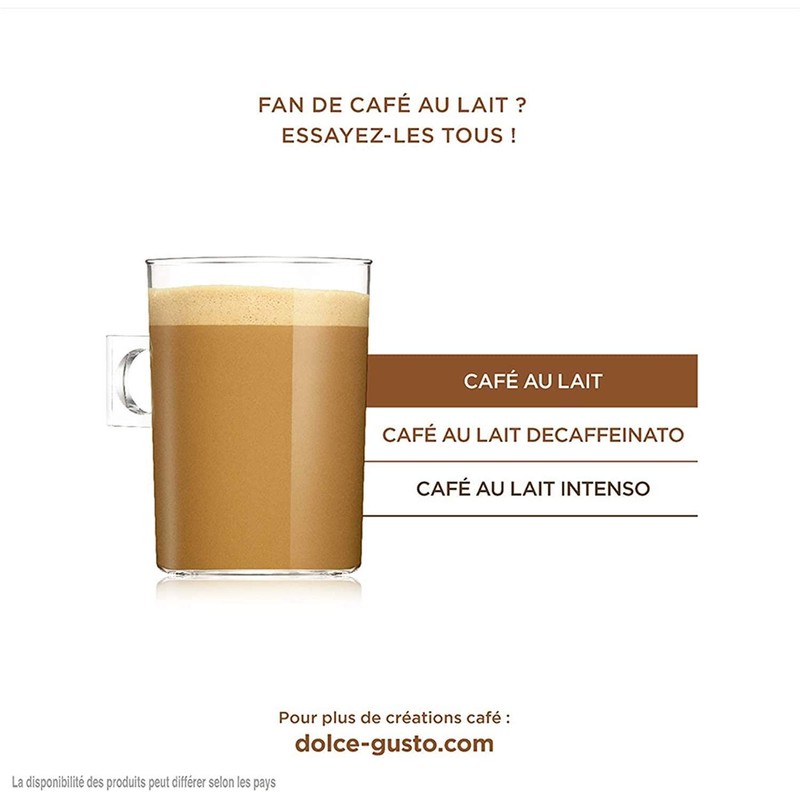 NESCAFÉ Dolce Gusto Cafe au Lait Coffee Pods Capsules, 16