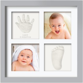 Baby Hand and Footprint Kit - Baby Footprint Kit, Baby Hand & Footprint Makers, Newborn Baby Handprint Footprint Keepsake Frame, Baby Registry Search, Baby Girl Gifts, Baby Boy Gifts (Cloud Gray)