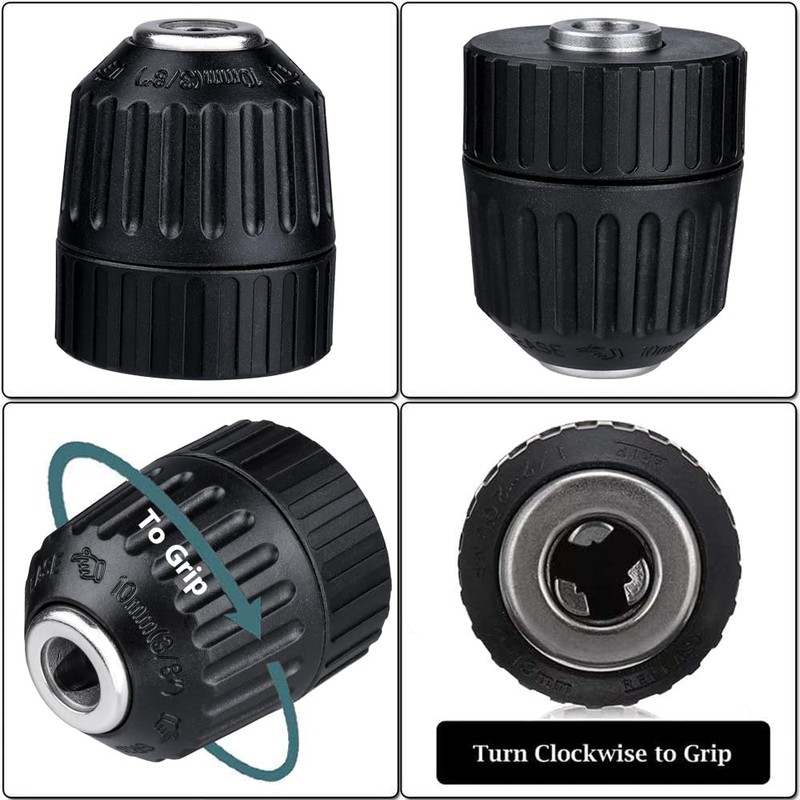 Bestgle 0.8-10mm Capacity Keyless Drill Chuck Adapter 3/8-24UNF Thread Quick