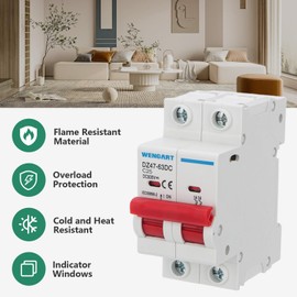 Wengart DC Isolator Switch DZ47-63Z, 25 A, 500 V, 35 mm, DIN Rail Mounting, Isolator Switch, Solar System