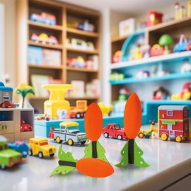 Fun Express Foam Carrot Missiles (24 Pieces) Easter Basket Toys, Flying Toys, Active Games