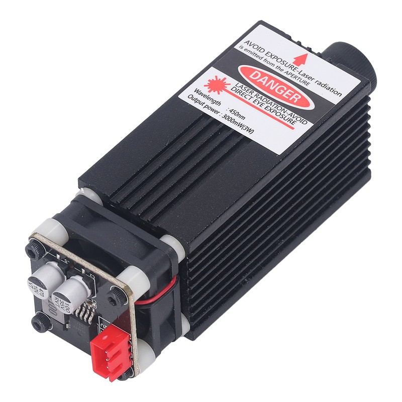 3W Engraving Laser Module 450nm Blue Light Focusable Fast Heat