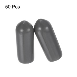 QUARKZMAN 50 Stück Gummi Endkappen 5mm Gummiendkappen Fußkappen Gummistöpsel Stuhlkappen Möbelgleiter Gewindeschutz Abdeckkappen für Schrauben Rundrohr Tischbeine Dunkelgrau