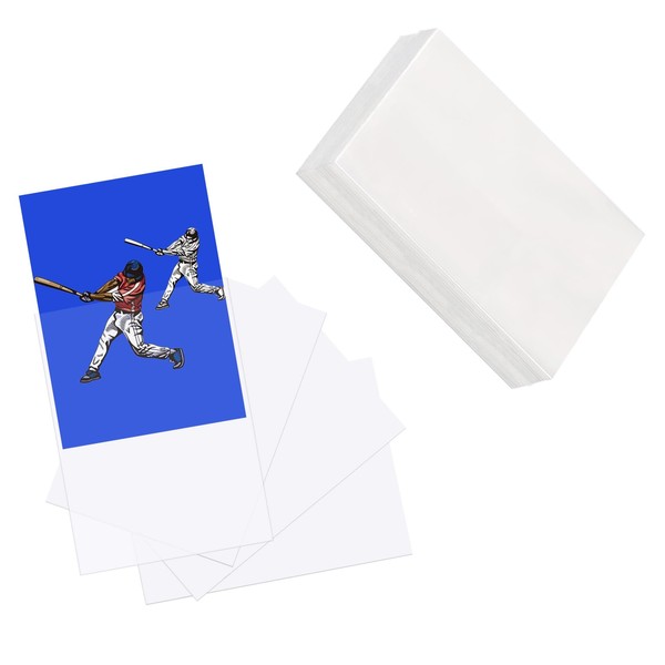 Moocuca Pack of 400 Card Sleeves, Card Sleeves 66 x 91 mm, Card Sleeves for Po-ke-mon, Magic, Yu-Gi-Oh, MTG, Highly Transparent Soft Sleeves