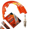 FERRAZZI Kit Cables 9mm + 4 Bujias Iridio Plantino compatible