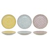 Bloomingville Patrizia Small Plates Blue Yellow Purple Ceramic Set of