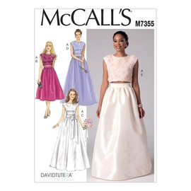 McCall's Patterns M7355 Misses' Crop Top and Gathered Skirts, Size E5 (14-16-18-20-22)