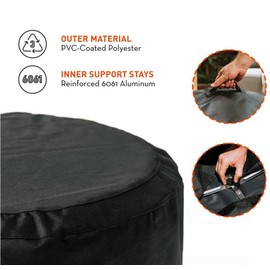 Solo Stove Yukon Shelter - Weather-Resistant Round Cover for Solo Stove Yukon Fire Pit and Accessories - PVC-Coated Polyester with Aluminum Reinforcement - Waterproof Year-Round Protection