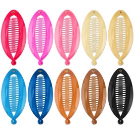 Hapdoo 10pcs Banana Clip Hair Clips, Fish Shape Hair Ponytail Holder Banana Clips for Women Meduim Hair, Vintage Retro Hair Acessories Colorful