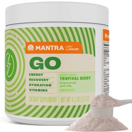 Zahler Mantra Go, The Pre-Workout Energy Booster Supplement, Tropical Berry Flavored, 30 Servings.