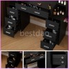 Yamissi Makeup Vanity Desk with Mirror & LED Lights Dressing