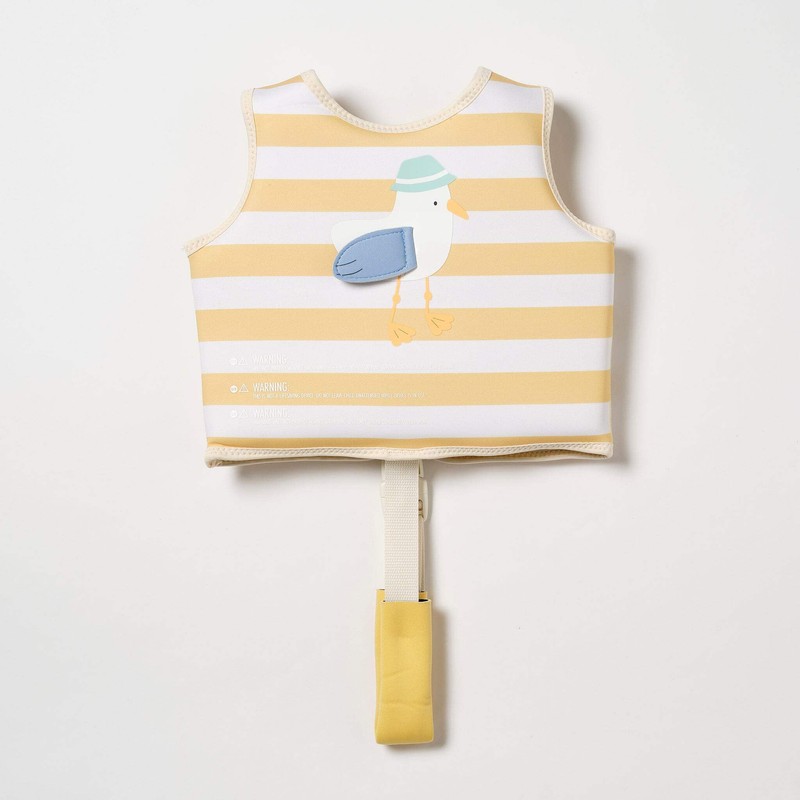 Kids Swim Vest 1-2 | Sid The Seagull Mustard Stripe