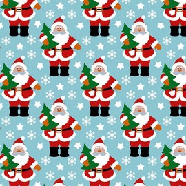 Polycotton Fabric Christmas Santa Xmas Tree Stars Snowflakes Festive - Day (Per Metre)