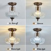 UOFUS Glass Ceiling Light Fixture Vintage Small Semi Flush Mount
