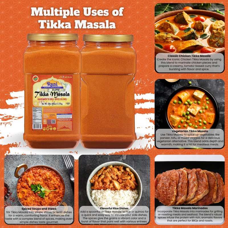 Rani Tikka Masala Indian 7-Spice Blend 80oz (5lbs) 2.27kg Bulk