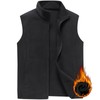 PEGENO Men's Fleece Vest, Full-Zip Lightweight Sleeveless Outdoor Jacket With