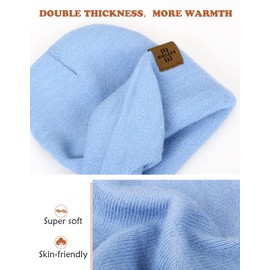 Toddler Kids Winter Beanie Hat, Soft Warm Knitted Toque for Baby Boys Girls (Blue)