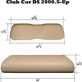 Huskey Parts Company 4PCS Brown Golf Cart Seat Covers Diamond Stitching for Club Car DS 2000.5-2013, Marine Grade Vinyl, Custom Fit, Staple On