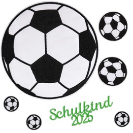 BOFUNX 7 Pieces School Cone Sew-On Football Patches Iron-On Patches Children's Iron-On Patches for School Cone School Bag Clothing