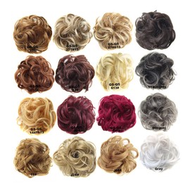 Baluue Ladies Fashion Curly Bun Hairpiece Synthetic Wavy Hair Extensions with Elastic Band for Updos for Parties and Daily Wear