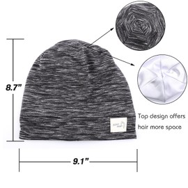 sent hair Kids Satin Lined Bonnet Silk Slouchy Beanie for Natural Hair Adjustable Sleep Bonnet Slap Cap for Kids,Babies,Child,Toddler(0-3 Years Old,Black)