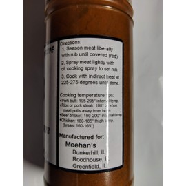 Meehan's Rib and Butt Rub Seasoning, 14 Ounce Shaker Jar