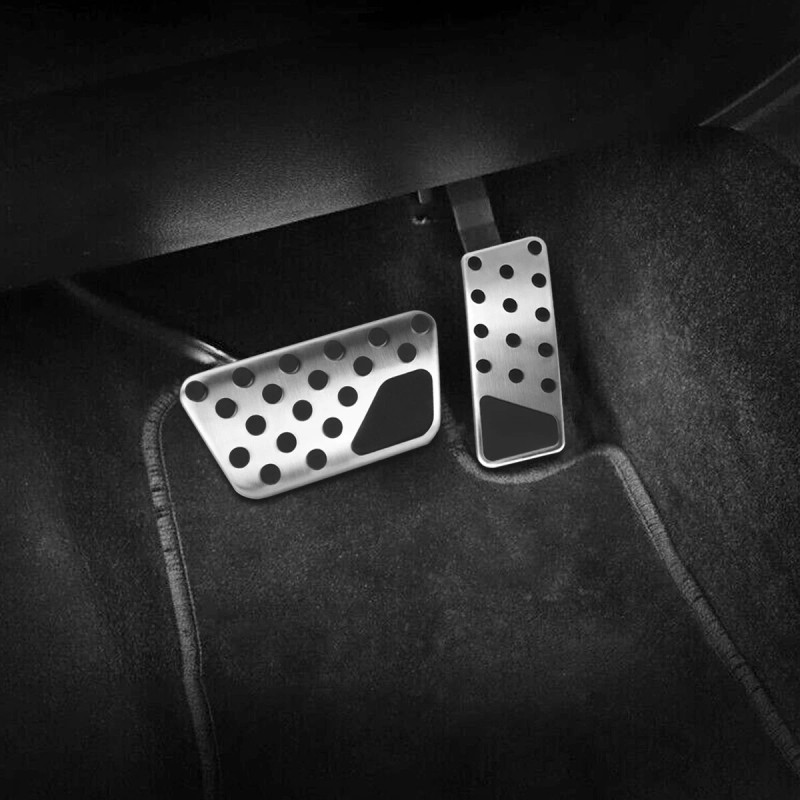 SHENKENUO Silver No Drilling Gas Brake Foot Pedal Cover AT
