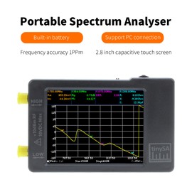 Dearsee TinySA Spectrum Analyzer Handheld 100kHz to 960MHz Portable 2.8" Touch Screen Frequency Analyzer MF/HF/VHF UHF Input Signal Generator