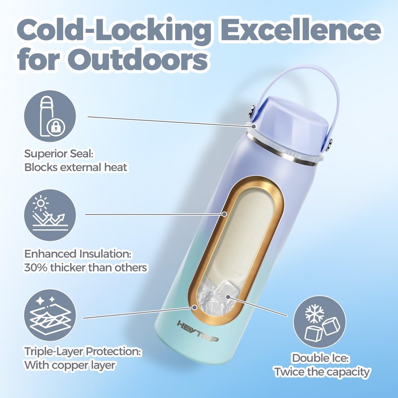 HEYTRIP Vacuum Insulated Breastmilk Cooler Bottle, 20oz Stainless Steel Portable