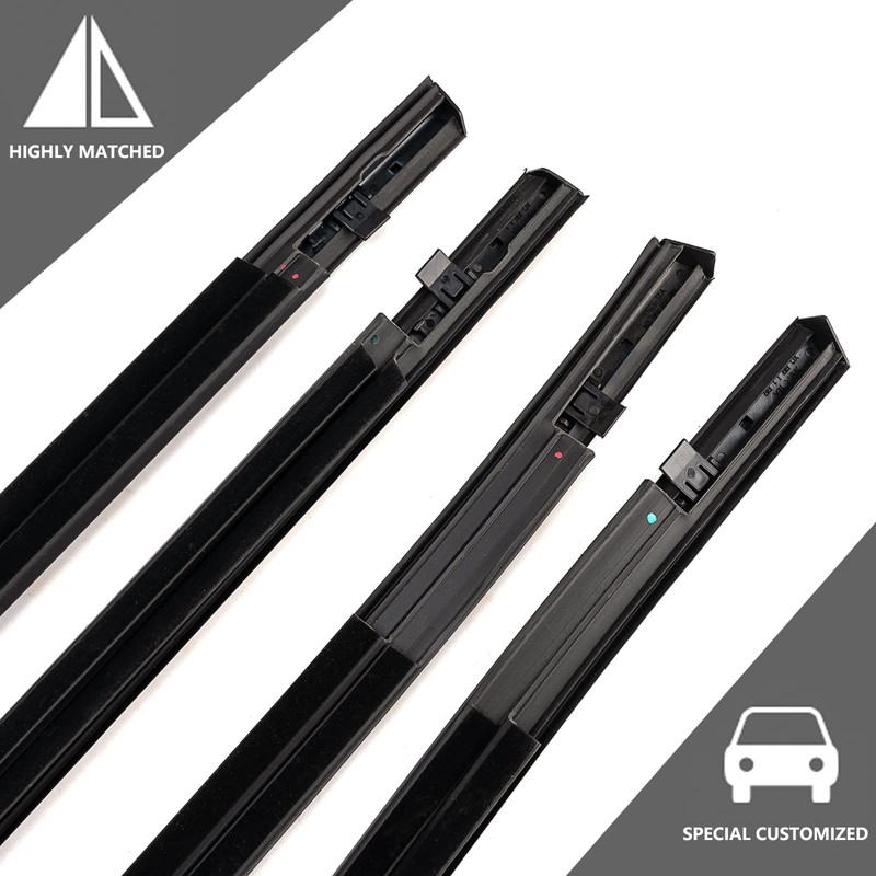 GEATaaT 4Pcs Weatherstrip Window Moulding Trim Seal Belt Compatible with