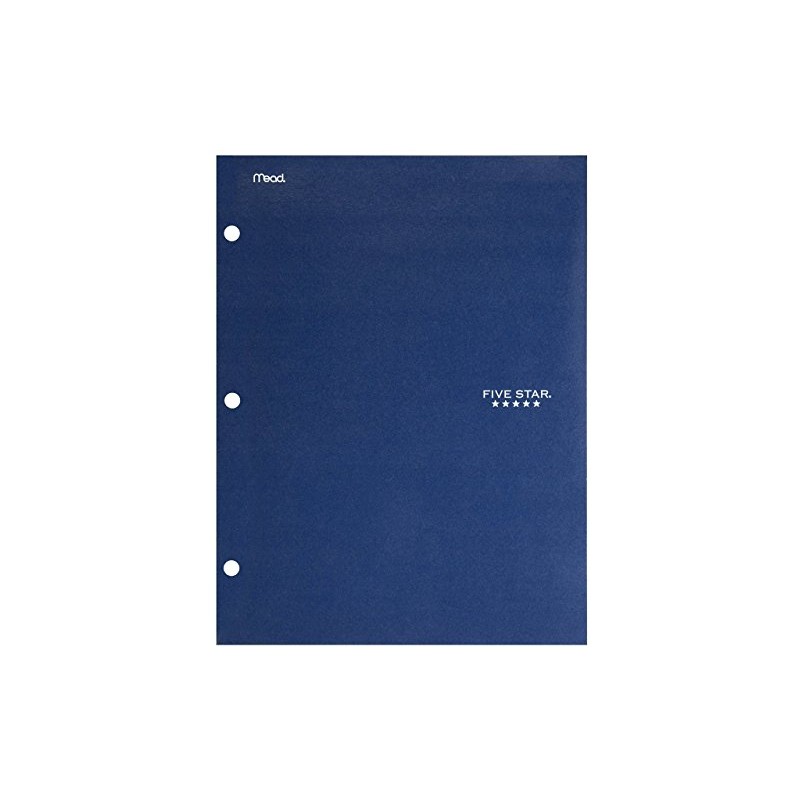 Five Star Folder, 4-pocket, File Folder, Navy (Pack of 3)