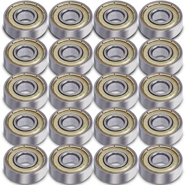 VARMDUKKE 20 Pack 608 ZZ Skateboard Ball Bearing, Double Metal Sealed 608 zz Bearings, 8 x 22 x 7 mm Deep Groove Bearing Steel for Inline Skates, Scooters