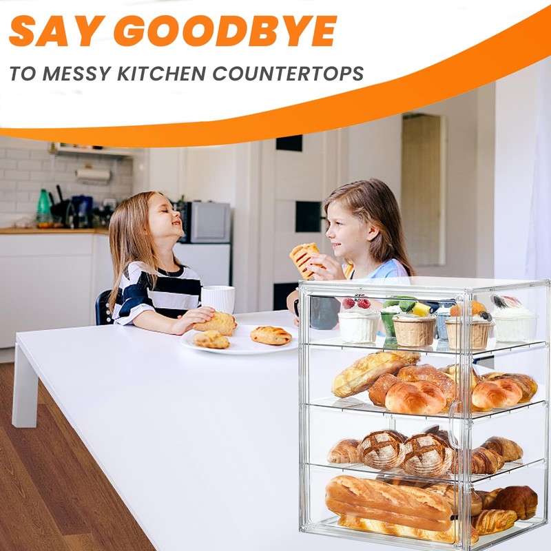 Bread Box,Large Bread Box for Kitchen Countertop - 4 Layers
