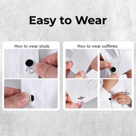 AAMERA Men's Round Fabric Cufflinks I Stylish Plain Satin Fabric Solid Color Cuff Links I for Men Formal Business Wedding Party – 1.3 Cm (White)