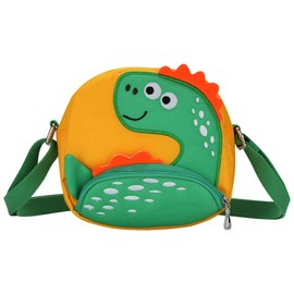DEEKEY Little Girls Purses for Kids - Toddler Mini Cute Princess Handbags Shoulder Messenger Bag Toys Gifts Crossbody Purse (Dinosaur Yellow)