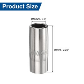 HARFINGTON 5pcs Mig Welding Gun Nozzle 0.6" Orifice KP2742-1-62R Gas Welding Gun Nozzle Copper Nickel Plating Welding Gun Accessory for 250L PRO Curve 200 MIG Gun 200A/300A/400A Parts