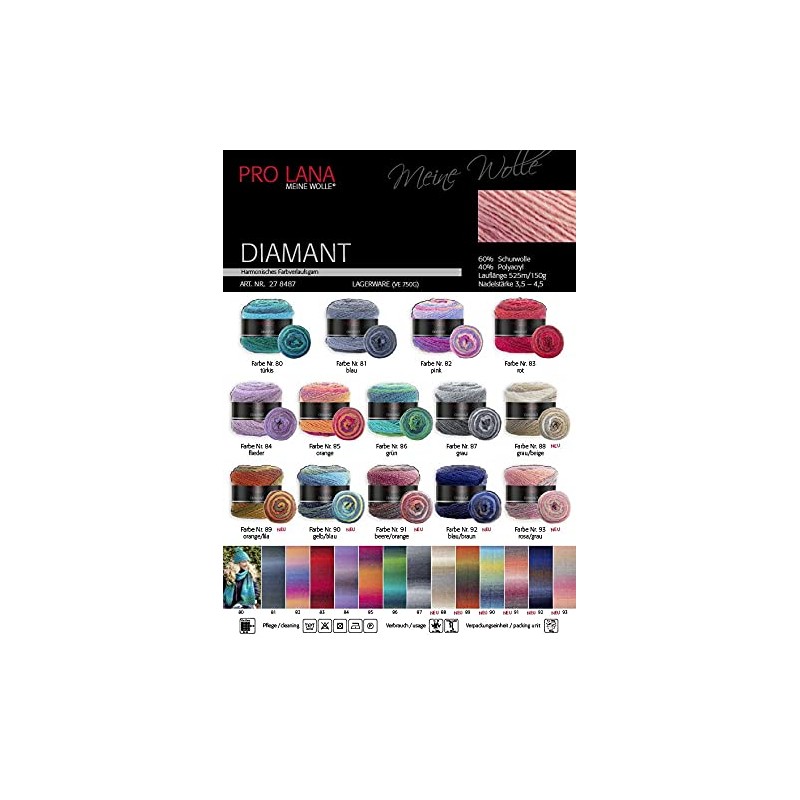 Pro Lana/theofeel Lana Diamant Farbe 89, Wolle mit Farbverlauf, 1