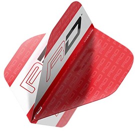 Hardcore XT - Juego de plumas para dardos (12 dardos en total), color rojo y blanco