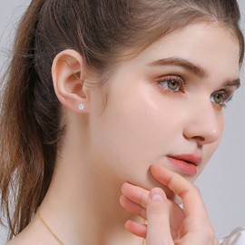 OHAYOO 925 Sterling Silver Hummingbird Daisy/Sunflower Bee/Clover/Moon Star Asymmetrical Stud Earrings Hypoallergenic Mismatched Earrings for Women Girls, Sterling Silver, No Gemstone