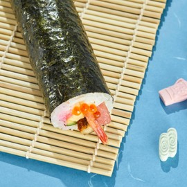 Parence. - Bamboo Sushi Mat - Makisu for Sushi Rolls - Size 23 x 23 cm - Bamboo - Rolling Mat Ideal for Homemade Sushi or Other